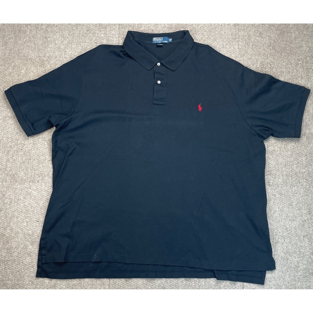 Polo by Ralph Lauren Men's Black Button Up Short Sleeve Polo Shirt Size 4XB